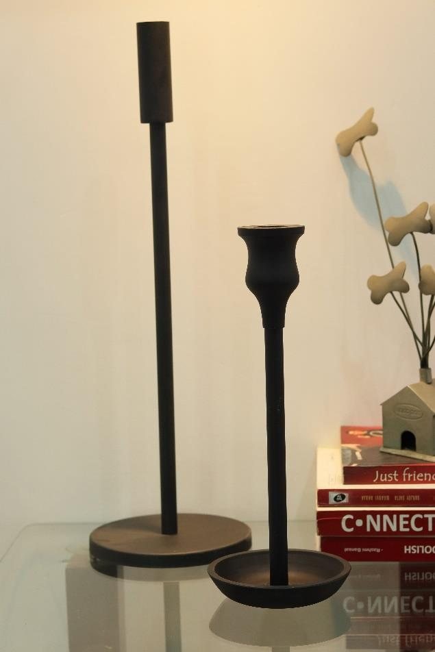 Forged metal candle holders