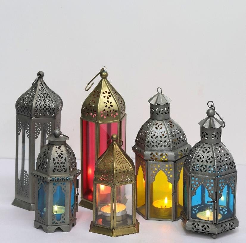 Brass and iron candle lanterns