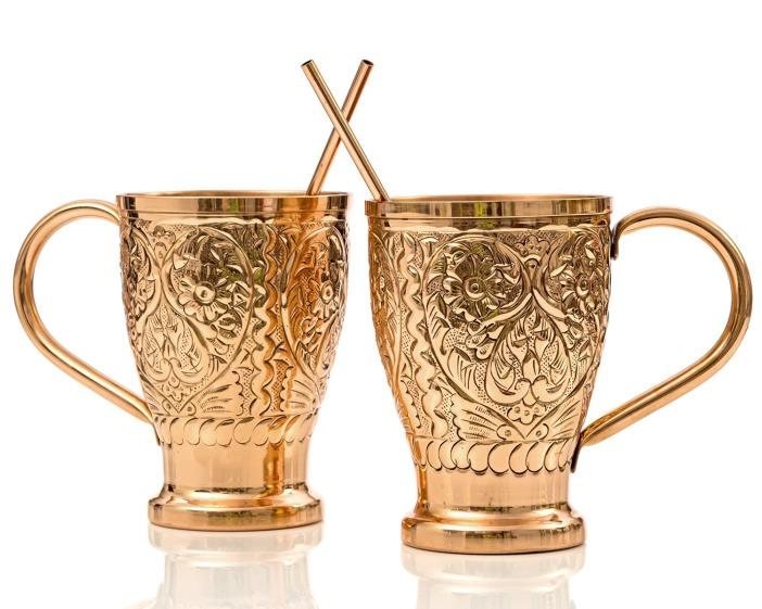 Hammered copper mugs
