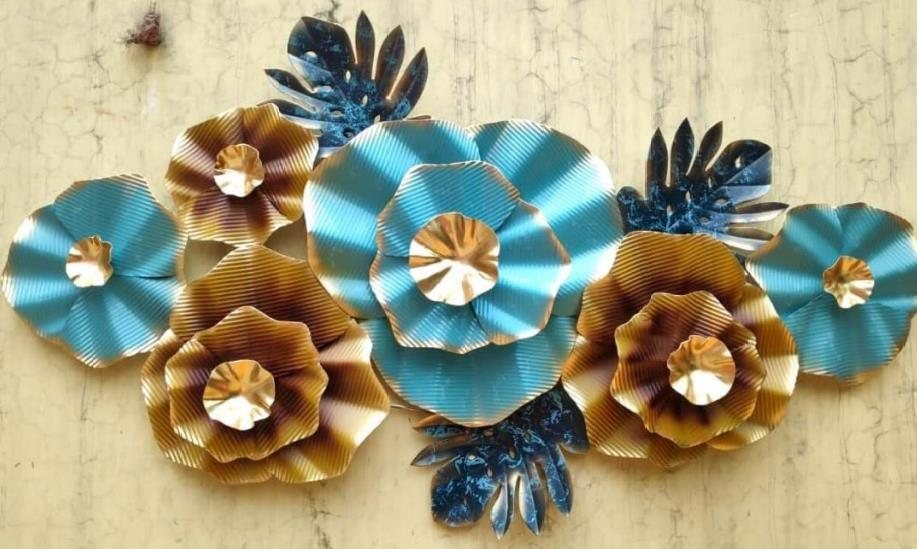 Layered metal wall art